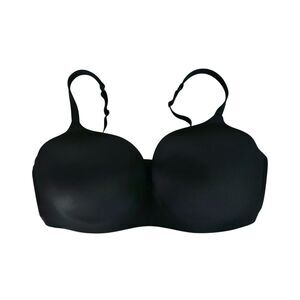 Cacique Simply Wire Free Plunge Bra Black 44DDD Adjustable Straps Back T-Shirt